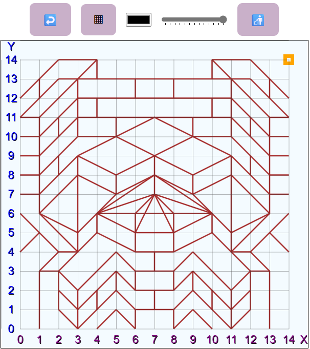 Symmetry Drawing Game Example, drawing bricks