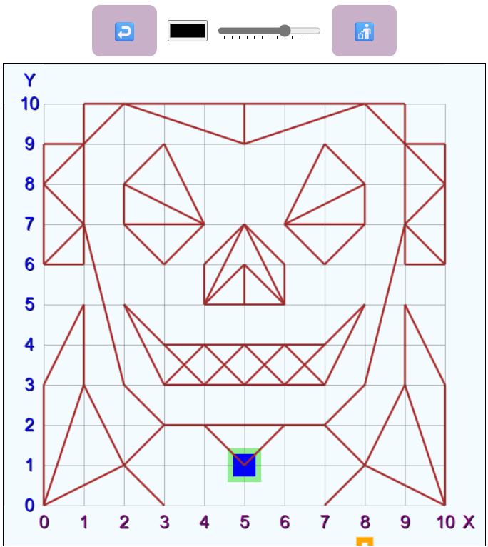 Symmetry Drawing Game, drawing a face