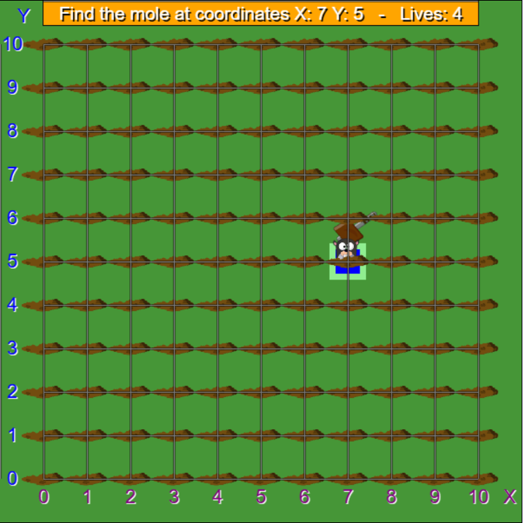 Find the Mole: Coordinates Game