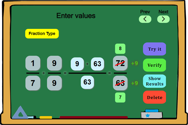 Practice unlike fractions, resource