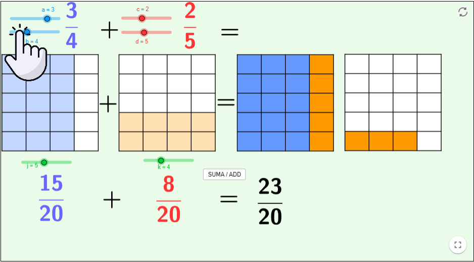 Adding Fractions Manipulative Tool Adding Fractions Manipulative Tool
