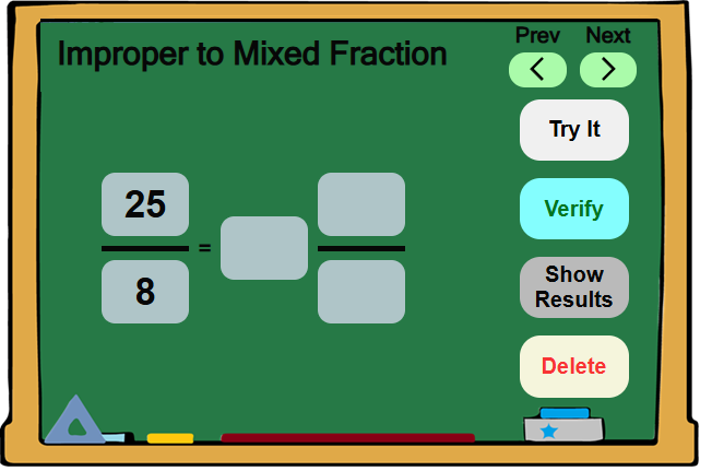 Convert Mixed to Improper Fraction
