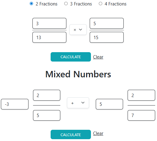 Fraction Calculator Fraction Calculator