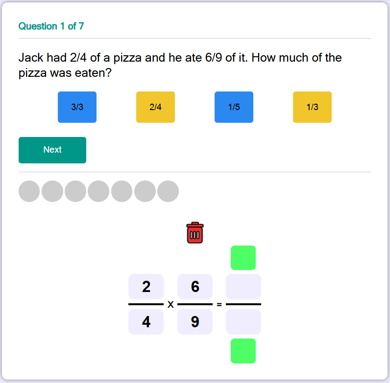 Multiplying Fractions Quiz