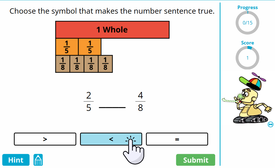 Ordering and Comparing Fractions Ordering and Comparing Fractions