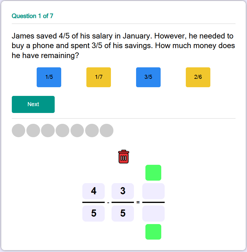 Subtracting Fractions Quiz