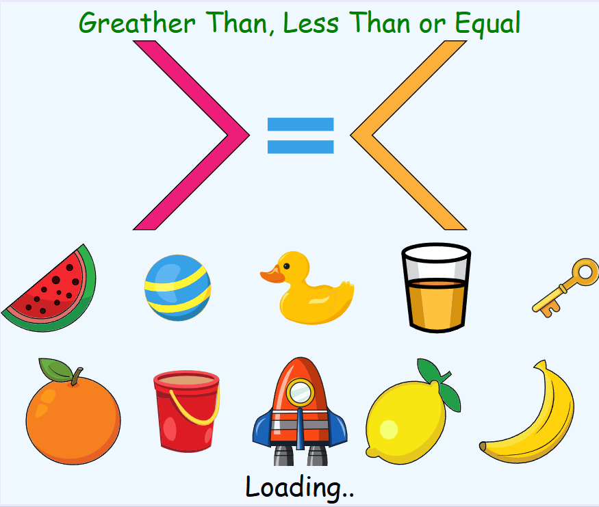 Greater Than or Less Than, loading screen of the game