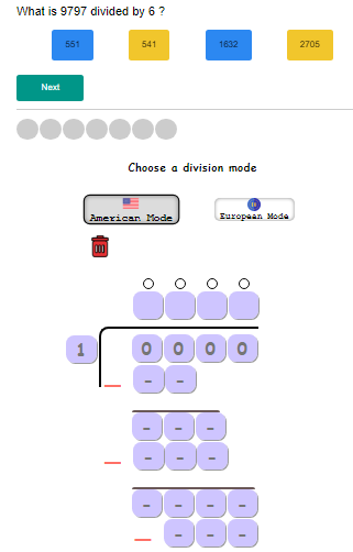 Long Division Quiz 1