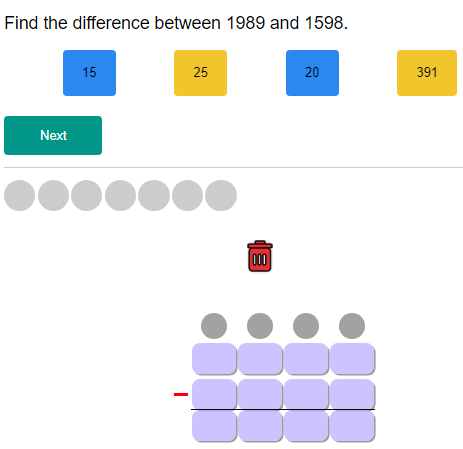 Subtraction Quiz 3