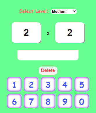 Multiplication Easy Quiz