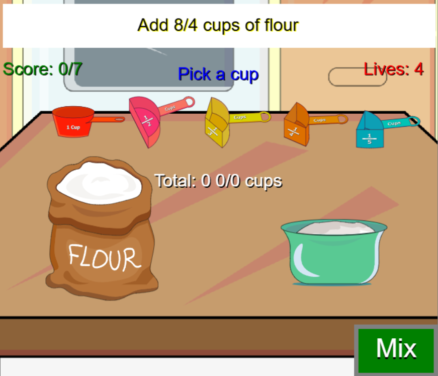 Fraction Game: My Little Kitchen
