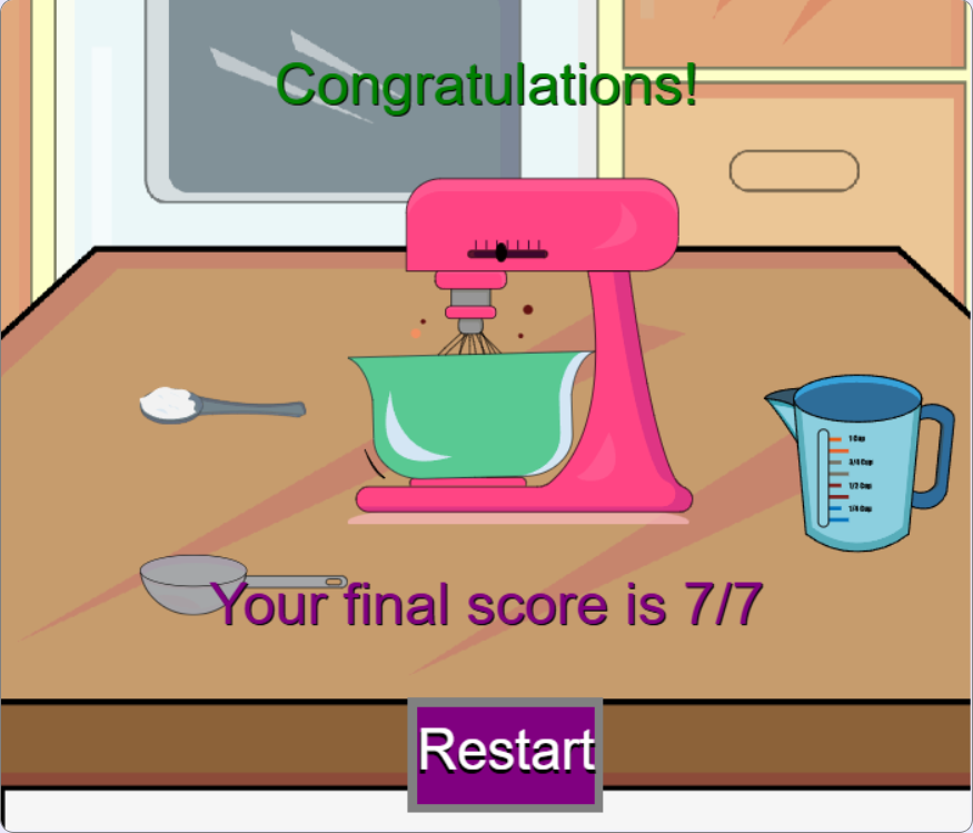 fractions with cooking, you win