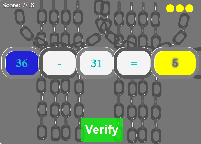 Numbers Chain Math Game background
