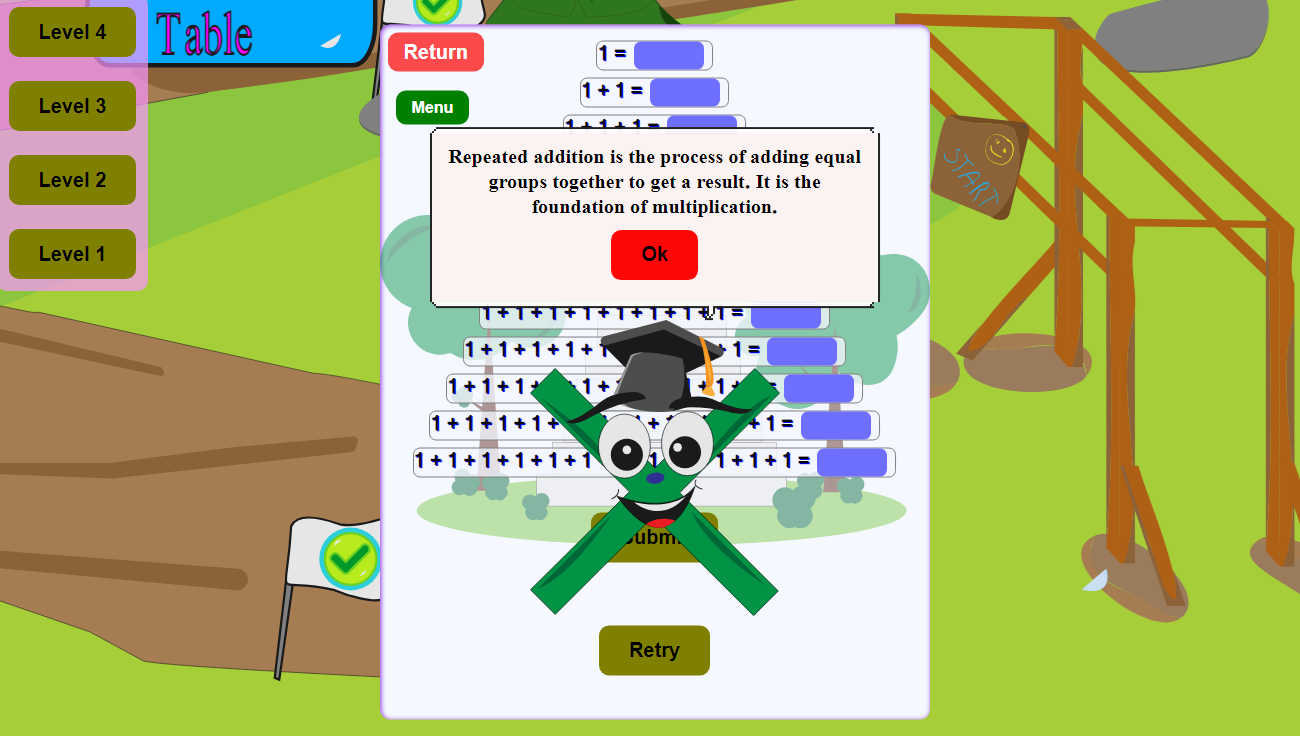 Multiplication Tables, Level 1