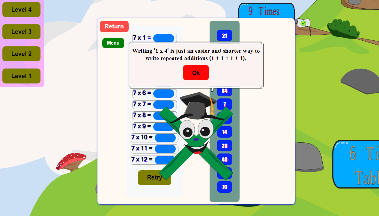 The Multiplication game, level 3