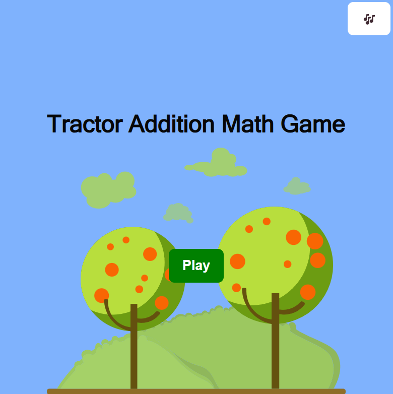 Tractor Addition Game, initial Game